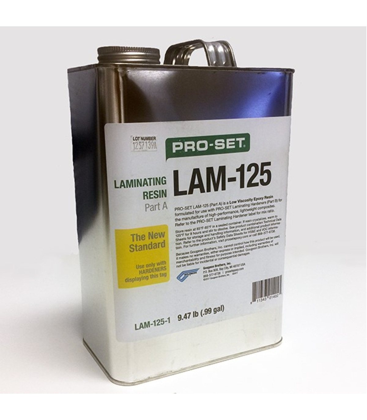 Résine époxy de stratification à faible viscosité LAM-125 PRO-SET, 5kg